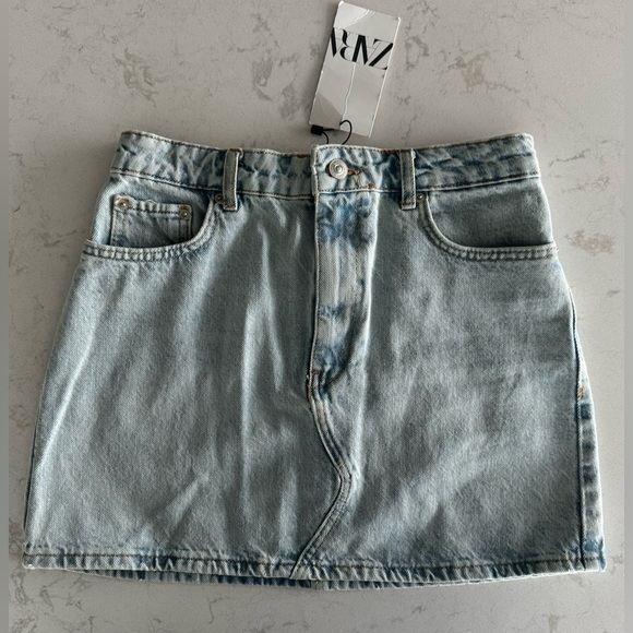 Zara Denim Vest Size XS and Denim Skirt Size M Both NWT - Picture 4 of 5